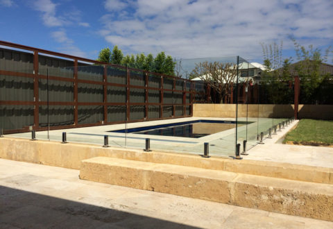 Frameless glass pool fencing