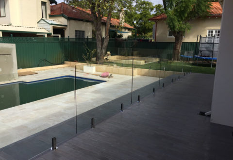 Fully frameless glass pool fence, Perth